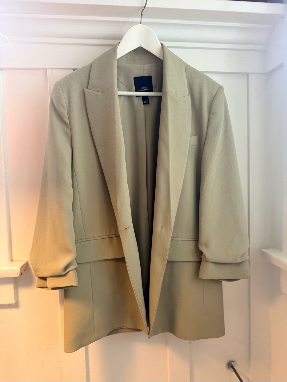 River Island Light Sage Open-Front Blazer